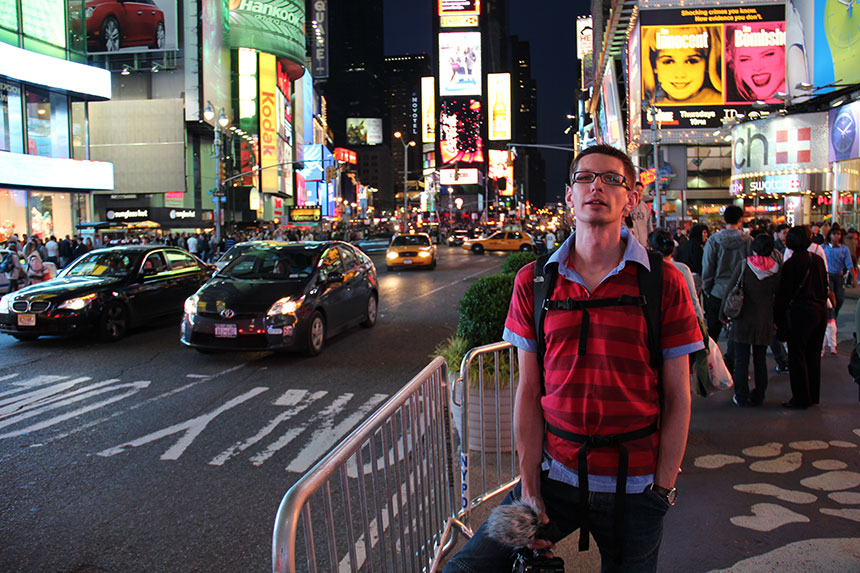 Ein müder Gunnar am Time Square