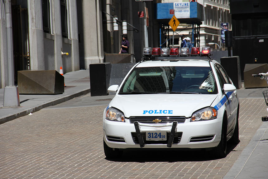 Sehr viel Polizei im Financial District