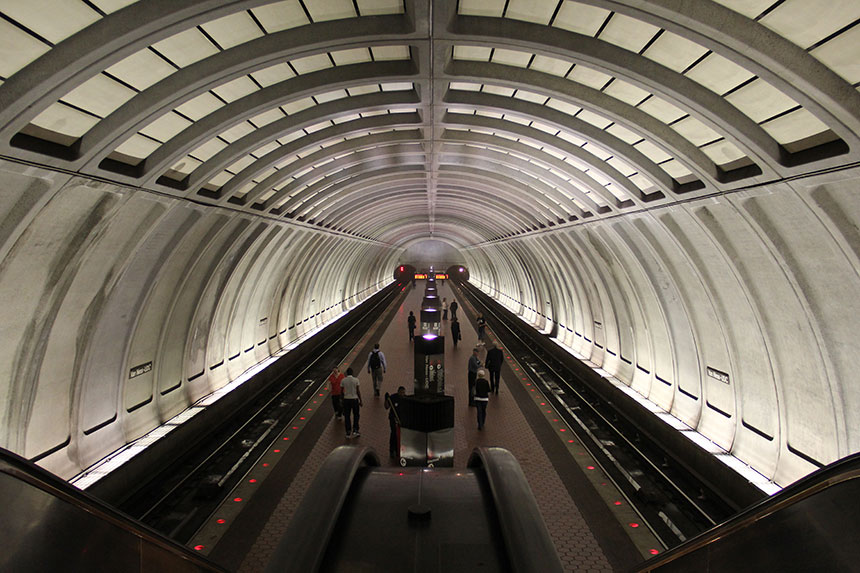Eine der abgefahrenen U-Bahn Stationen in Washington DC