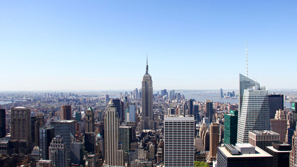 New York City, Empire State Building vom Rockefeller Center fotografiert