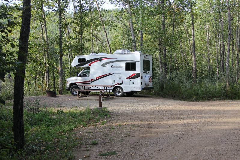 Unser Stellplatz auf dem Kiskatinaw Campground
