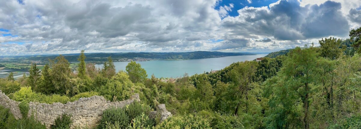 Blick von der Ruine auf den Bodensee.