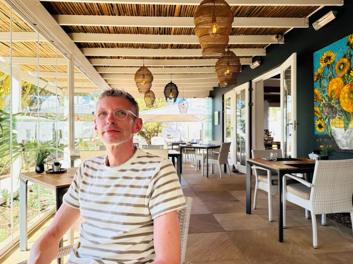 Gunnar im Succulents Restaurant unseres Guesthouses